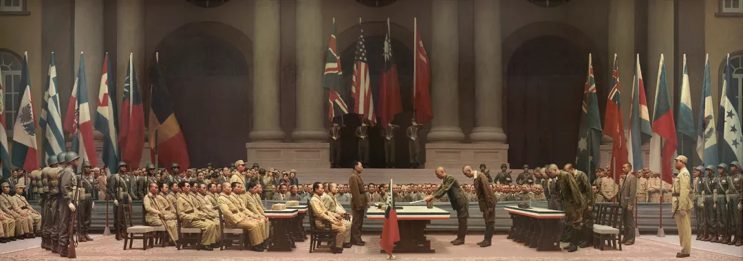 公元1945年9月9日9时·日军南京签降》 2003年完成创作，是著名画家陈坚花费十六载心力.jpg